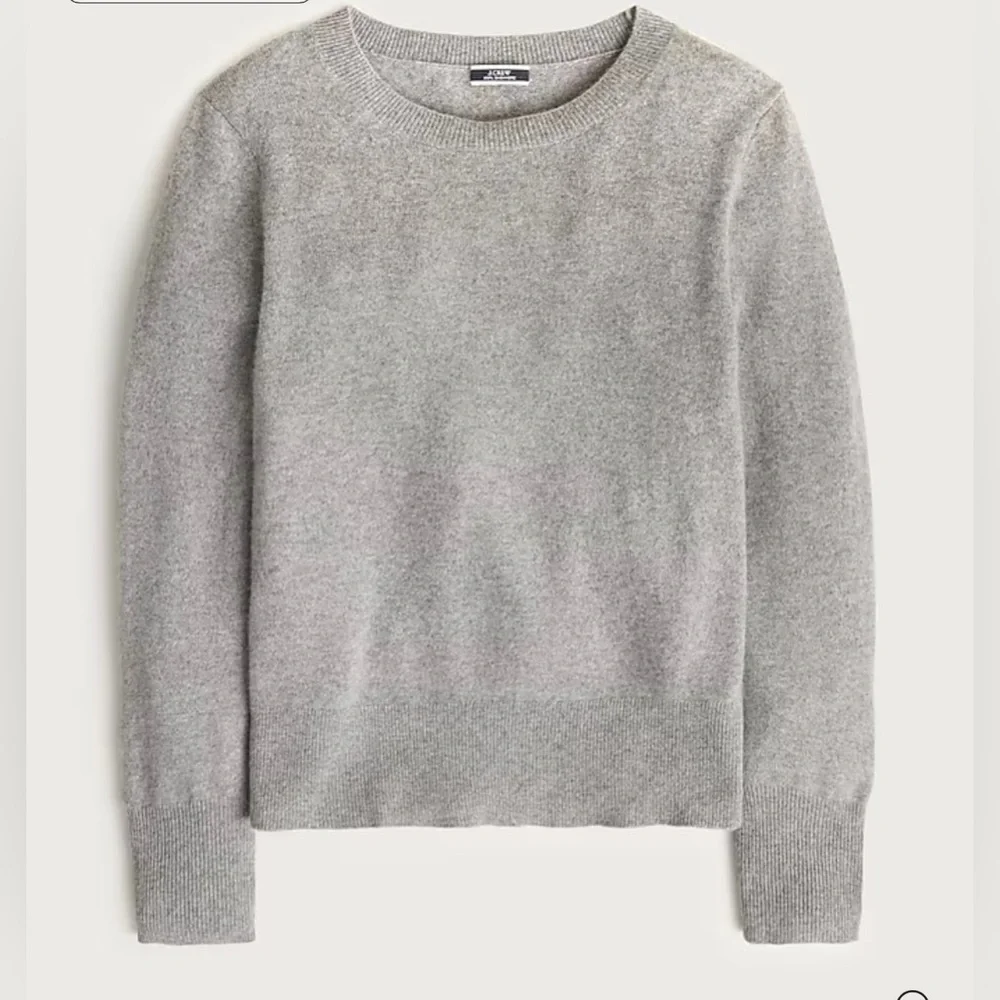 J.Crew Cashmere classic-fit crewneck sweater in heather ash